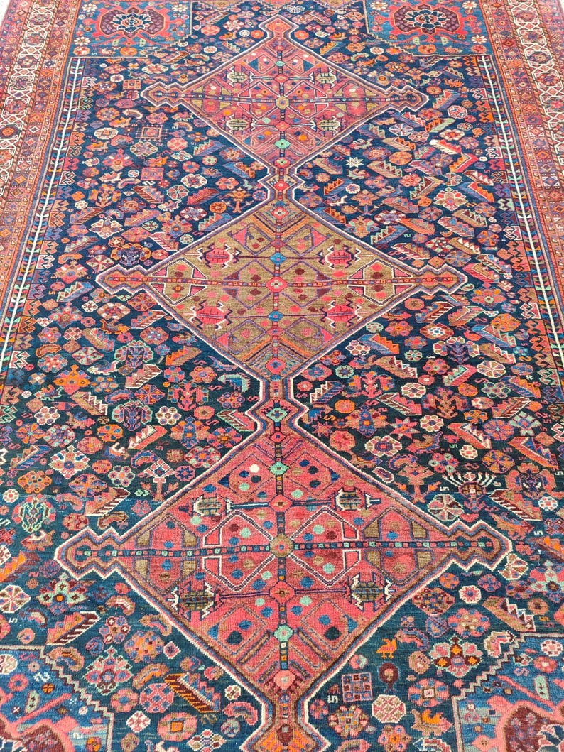 Rare! 8x10 Heriz area rug, Oversize persian rug 8x10, Serapi rug vintage 8x10, Antique 8x10 living room rug, Mahal rug, Oriental rug 8x10 ft image 9