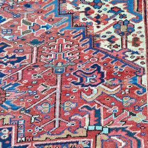 Rare! 9x12 Heriz rug Oversize, Antique serapi rug 9x12, Persian rug 9x12, Mahal rug vintage 9x12, Living room rug 9x12 oriental, Malayer rug