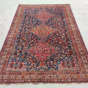 Rare! 8x10 Heriz area rug, Oversize persian rug 8x10, Serapi rug vintage 8x10, Antique 8x10 living room rug, Mahal rug, Oriental rug 8x10 ft image 2
