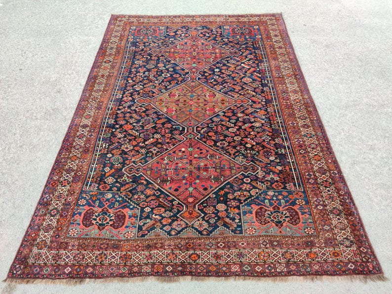 Rare! 8x10 Heriz area rug, Oversize persian rug 8x10, Serapi rug vintage 8x10, Antique 8x10 living room rug, Mahal rug, Oriental rug 8x10 ft image 2