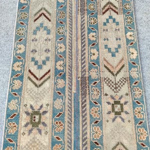 2x9 runner rug skinny, Turkish runner 2x9, Vintage runner 2x10, Oushak runner 2x11, Narrow runner rug, Patchwork runner rug