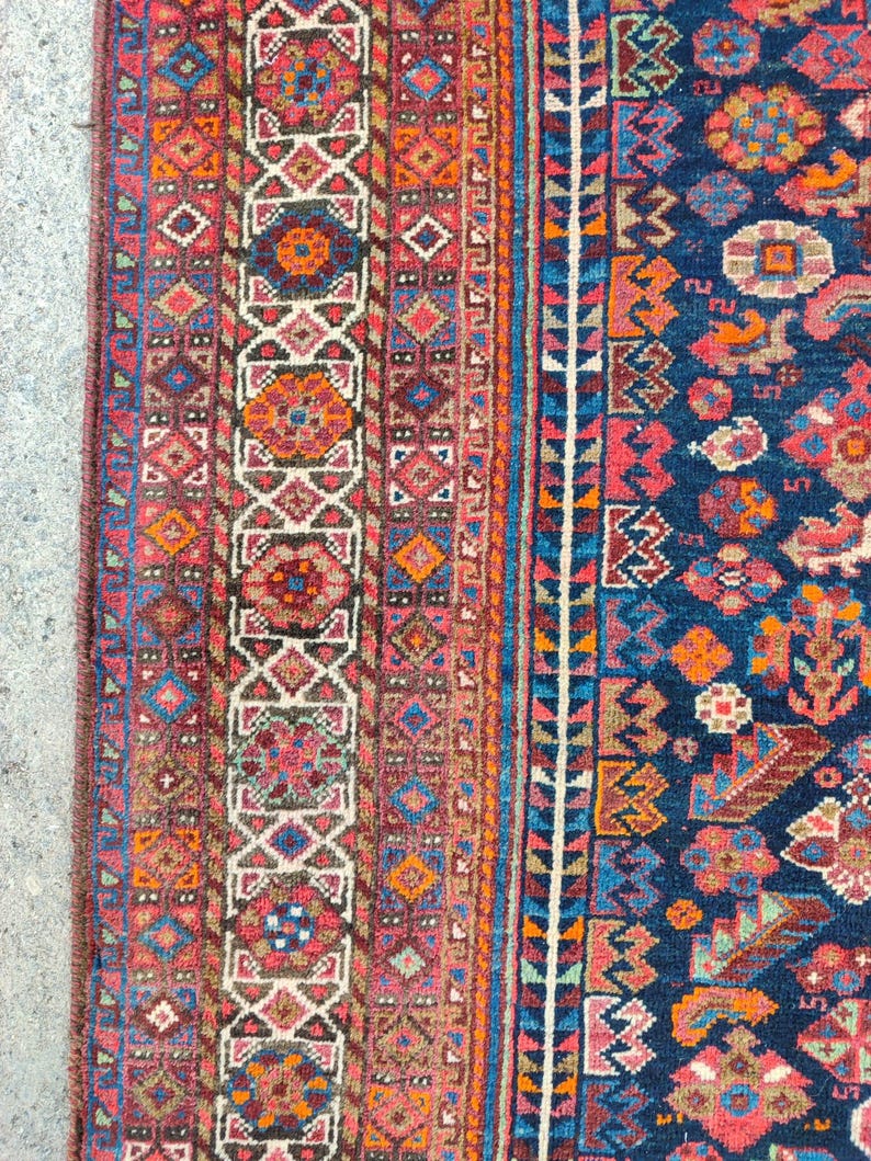 Rare! 8x10 Heriz area rug, Oversize persian rug 8x10, Serapi rug vintage 8x10, Antique 8x10 living room rug, Mahal rug, Oriental rug 8x10 ft image 4
