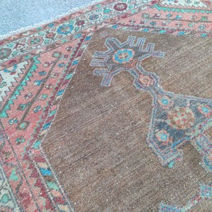 Rare 4x7 Persian rug Soft color, Shiraz rug vintage, Turkish 4x7 oushak rug, Heriz rug 5x7 neutral, Antique 5x7 oriental rug, Malayer rug