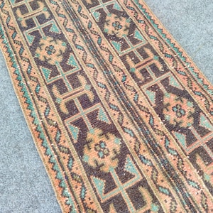2x11 runner rug Skinny, Turkish runner 2x11, Vintage runner 2x11, Oushak runner 2x11, Patchwork runner rug, 2 wide runner rug neutral