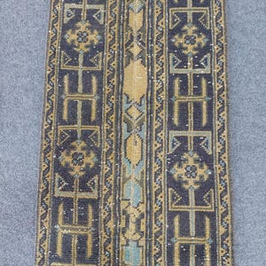 Rare 1.9 x 11 ft runner rug Skinny, Turkish runner 2x11, Vintage runner 2x11, Oushak runner 2x11, Patchwork runner rug, 2 wide runner rug
