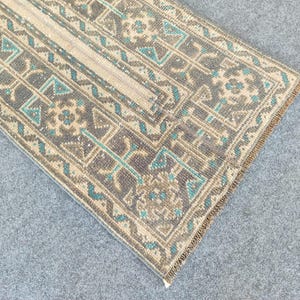 2x11 runner rug Skinny, Turkish runner 2x11, Vintage runner 2x11, Oushak runner 2x11, Patchwork runner rug, 2 wide runner rug neutral
