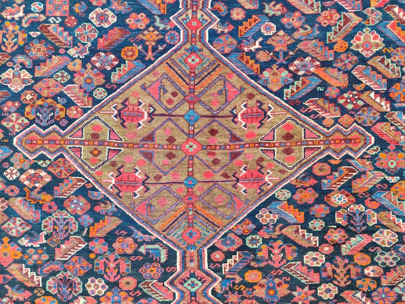 Rare! 8x10 Heriz area rug, Oversize persian rug 8x10, Serapi rug vintage 8x10, Antique 8x10 living room rug, Mahal rug, Oriental rug 8x10 ft image 12