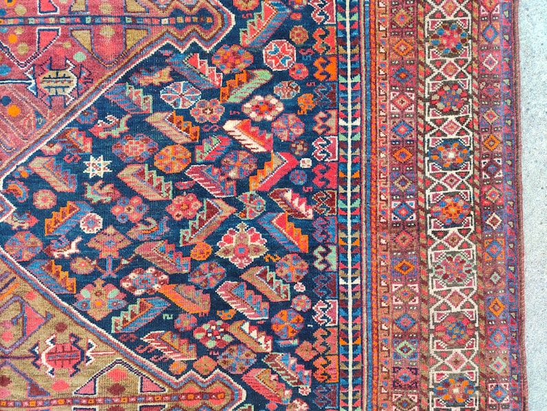 Rare! 8x10 Heriz area rug, Oversize persian rug 8x10, Serapi rug vintage 8x10, Antique 8x10 living room rug, Mahal rug, Oriental rug 8x10 ft image 1