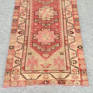Rare! 2.7 x 11 ft runner , Herki runner 3x11 vintage, Persian 3x12 heriz runner rug, Colorful 3x11 turkish runner, Oushak runner 3x11 rug