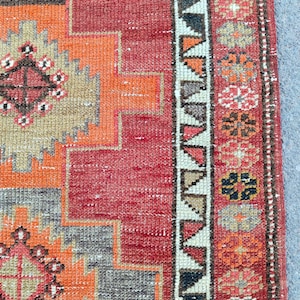 Extra long 3x15 Herki rug runner antique, Persian runner 3x15 vintage, Oriental rug, Turkish 3x15 oushak runner, Modern rug, Heriz rug 3x15