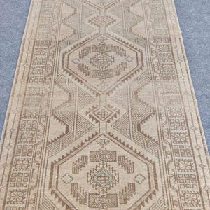Rug 3x9 runner Oriental, Persian 3x9 heriz runner rug, Muted 3x9 turkish runner, Oushak runner 3x9 rug, Herki runner 3x9 vintage