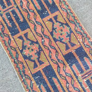 Rare 1.8 x 11 ft runner rug Skinny, Turkish runner 2x11, Vintage runner 2x11, Oushak runner 2x11, Patchwork runner rug, 2 wide runner rug