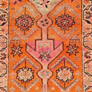 Extra long 3x14 Herki rug runner antique, Persian runner 3x14 vintage, Oriental rug, Turkish 3x14 oushak runner, Modern rug, Heriz rug 3x14