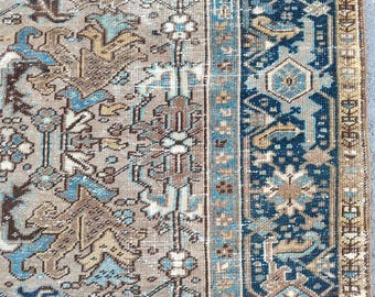 Stunning! 7x10 Heriz rug, Oversize persian rug 7x10, Antique 7x10 rug oriental, Living room rug 7x10 vintage natural color, Gray rug