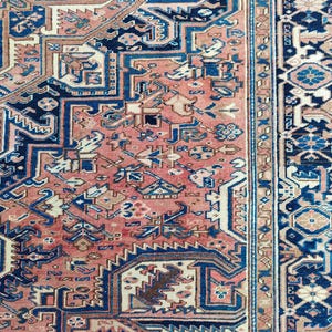 Rare! 8x10 Heriz area rug, Oversize persian rug 8x10, Serapi rug vintage 8x10, Antique 8x10 living room rug, Mahal rug, Oriental rug 8x10 ft