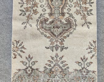Tapis de passage turc oushak 2 x 14, tapis de passage extra long, tapis de passage maigre vintage 2 x 15, tapis de passage persan heriz, long tapis de couloir étroit