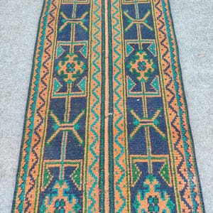 Rare 2x11 runner rug Skinny, Turkish runner 2x11, Vintage runner 2x11, Oushak runner 2x11, Patchwork runner rug, 2 wide runner rug neutral