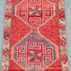 Rug 3x9 runner Oriental, Persian 3x9 heriz runner rug, Colorful 3x9 turkish runner, Oushak runner 3x9 rug, Herki runner 3x9 vintage red