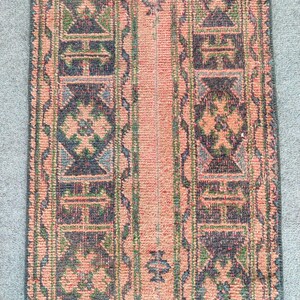 2x11 runner rug Skinny, Turkish runner 2x11, Vintage runner 2x11, Oushak runner 2x11, Patchwork runner rug, 2 wide runner rug neutral