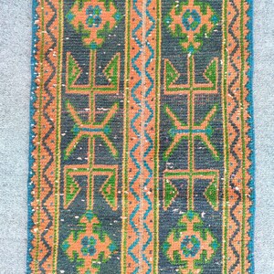 Rare 1.8 x 11 ft runner rug Skinny, Turkish runner 2x11, Vintage runner 2x11, Oushak runner 2x11, Patchwork runner rug, 2 wide runner rug