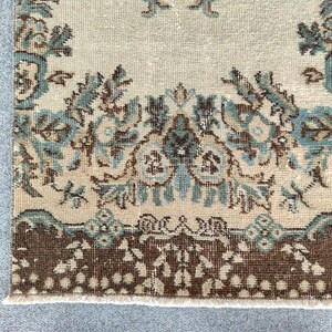 70x7 Läufer, dünner Teppich, türkischer Läufer 7x7, Vintage Läufer 7x7 Oushak, Brauner Läufer 7x7, Schmaler Teppich, Persischer Teppich 7x7 Heriz Läufer