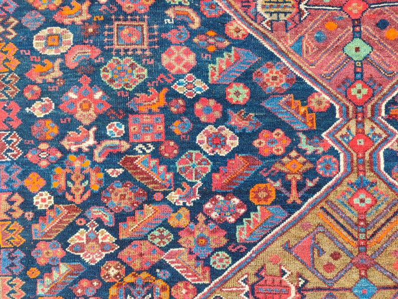 Rare! 8x10 Heriz area rug, Oversize persian rug 8x10, Serapi rug vintage 8x10, Antique 8x10 living room rug, Mahal rug, Oriental rug 8x10 ft image 10
