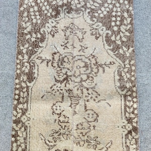 2x7 Brown runner rug Skinny, Turkish runner 2x7, Vintage runner 2x7, Oushak runner 2x7, Patchwork runner rug, 2 wide runner rug