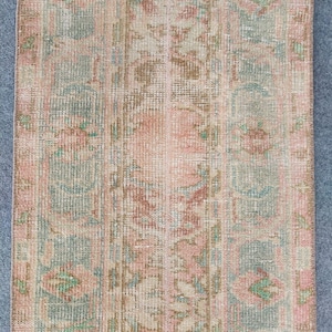 2x11 runner rug Skinny, Turkish runner 2x11, Vintage runner 2x11, Oushak runner 2x11, Patchwork runner rug, 2 wide runner rug neutral