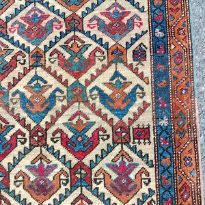 3x13 Antique Azerbaijan Shirvan runner rug Extra long, Caucasian Tribal Geometric rug