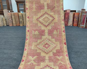 16 FOOT runner rug extra long, Stair rug runner, Rug runner 3x16 turkish, Vintage 3x17 oushak runner, Persian heriz long runner, Hallway rug