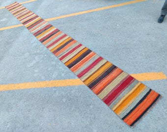 2x20 ft kilim runner Very long size, Stair kilim runner, Skinny long runner for hallway, Long runner turkish vintage oushak, Extra long rug
