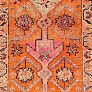 Rare long 3x14 Herki rug runner antique, Persian runner 3x14 vintage, Oriental rug, Turkish 3x14 oushak runner, Malayer rug, Heriz rug 3x14