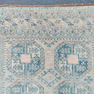 Soft 5x7 Turkish rug, 5x7 rug vintage, Medallion 5x7 oushak rug, Heriz rug 5x7 neutral, Persian 5x7 oriental rug, Malayer rug rare light