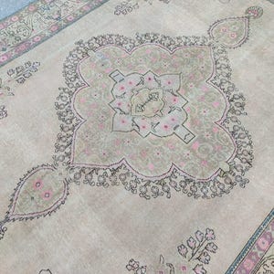 9x12 Persian rug oversize, Living room rug 9x12 vintage, Heriz rug 9x12, Turkish 9x12 Oushak rug, Neutral antique rug 9x12, Home Furniture