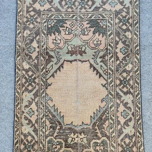 2x11 runner rug Skinny, Turkish runner 2x11, Vintage runner 2x11, Oushak runner 2x11, Patchwork runner rug, 2 wide runner rug neutral