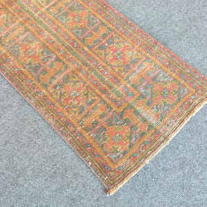 2x11 runner rug Skinny, Turkish runner 2x11, Vintage runner 2x11, Oushak runner 2x11, Patchwork runner rug, 2 wide runner rug neutral