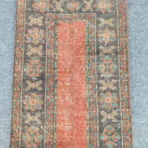 2x11 runner rug Skinny, Turkish runner 2x11, Vintage runner 2x11, Oushak runner 2x11, Patchwork runner rug, 2 wide runner rug neutral