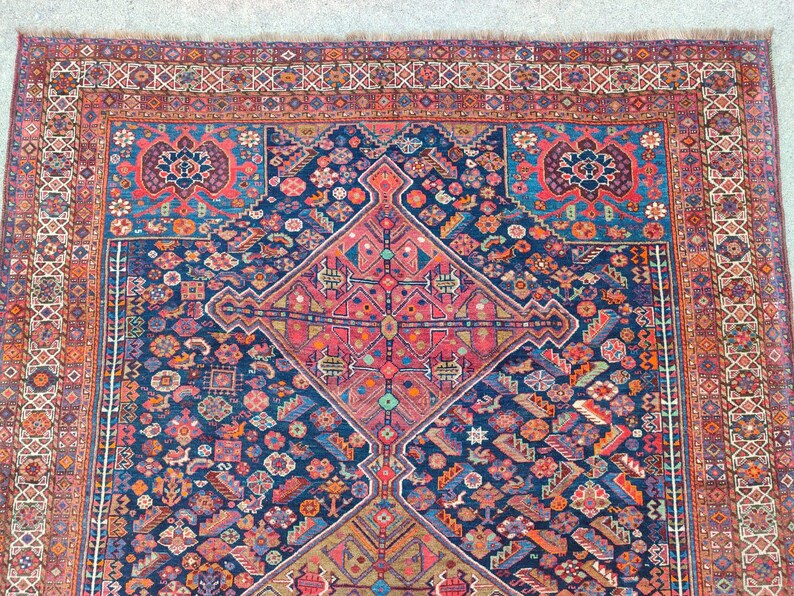Rare! 8x10 Heriz area rug, Oversize persian rug 8x10, Serapi rug vintage 8x10, Antique 8x10 living room rug, Mahal rug, Oriental rug 8x10 ft image 13