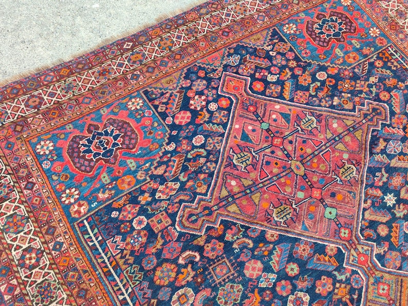 Rare! 8x10 Heriz area rug, Oversize persian rug 8x10, Serapi rug vintage 8x10, Antique 8x10 living room rug, Mahal rug, Oriental rug 8x10 ft image 5