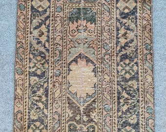 2x13 runner rug Skinny, Turkish runner 2x13, Vintage runner 2x13, Oushak runner 2x13, Patchwork runner rug, 2 wide runner rug neutral