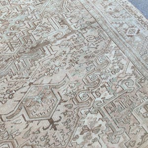 8x10 Heriz rug Muted color, Persian rug 8x10, Serapi rug, Antique rug 8x10 oriental, Turkish 8x10 oushak rug, Living room rug 8x10 vintage