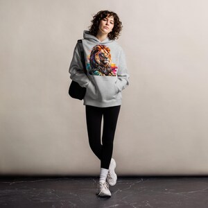 Uniseks oversized hoodie met tijgerverf