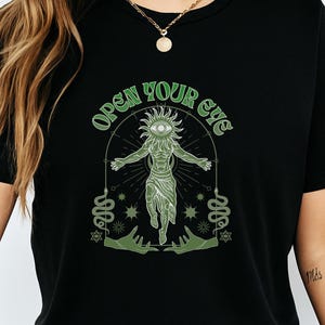 Open Your Eye T-Shirt, Third Eye Awakening Graphic Tee, Psychedelic Spiritual Shirt, Mystical Visionary Art Top, Pineal Gland Gift