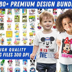 580+ Kids Cartoon Character PNG Bundle – Children’s Clipart & T-Shirt Designs for Sublimation and Crafts