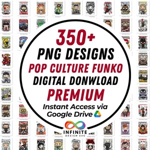 350+ Pop Culture Funko PNG Designs Bundle, , Sublimation, DTF, DTG, Png, Cartoon Characters Funko