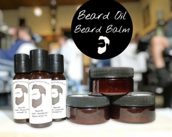 Kit de cuidado para barba artesanal con aceite y bálsamo, set de cuidado natural para la piel masculina.