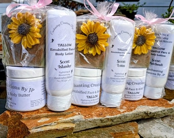 Emulsified Beef Tallow Body Butter, Lotion or Gift Bag Set : Various Scents