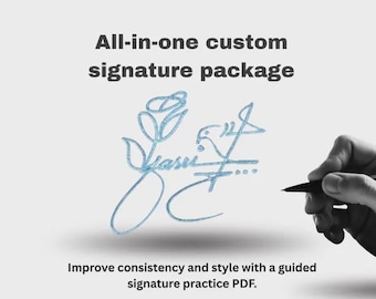 All-in-One Custom Signature Bundle | Digital Name Signature with PDF & Video