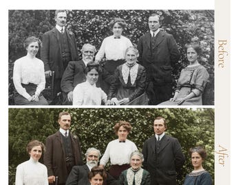 Expert Photo Restoration Service, Colorization & Enhancement, Restore Old Photos, Fix Damaged Pictures, Improve Photo Quality, for 2 Photos