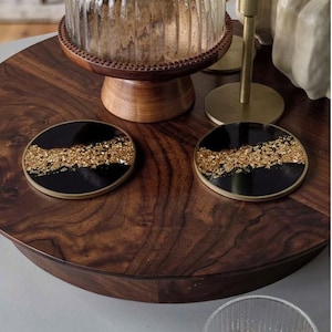 Handmade Coasters Set Unique Artisan Design Durable Table Protection Modern Rustic Home Decor Perfect Housewarming Gift